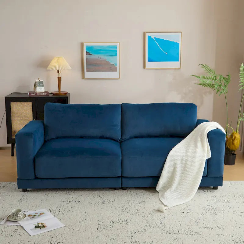 Modern Upholstery Sofa Loveseat with Square Arms