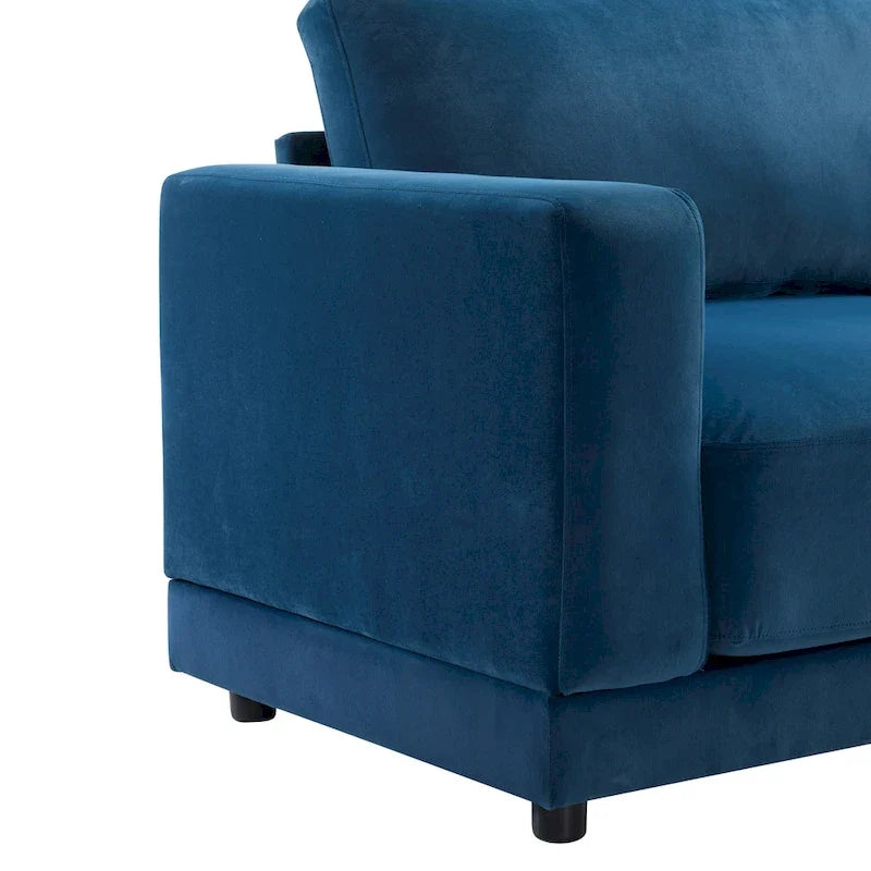 Modern Upholstery Sofa Loveseat with Square Arms