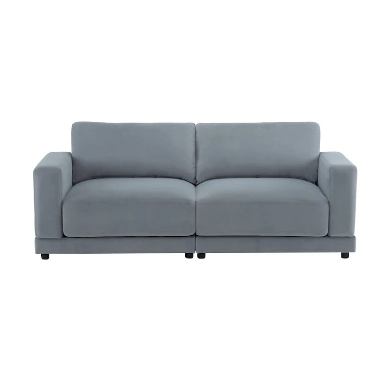 Modern Upholstery Sofa Loveseat with Square Arms