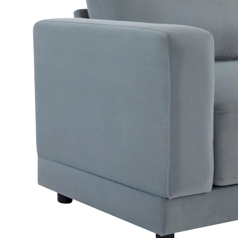 Modern Upholstery Sofa Loveseat with Square Arms