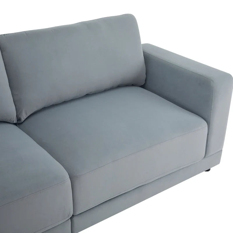 Modern Upholstery Sofa Loveseat with Square Arms