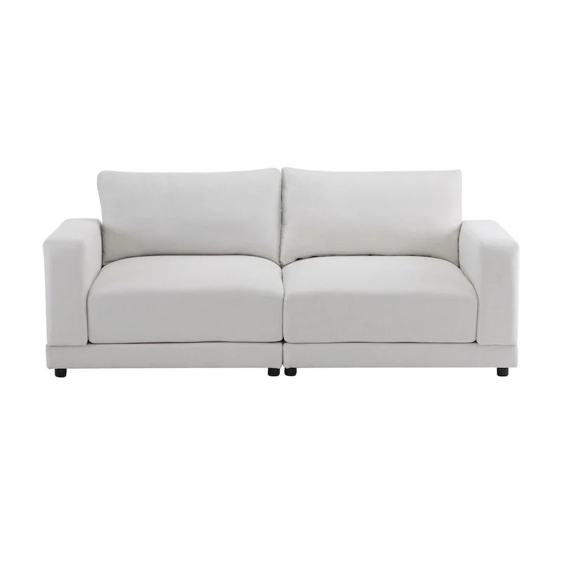 Modern Upholstery Sofa Loveseat with Square Arms