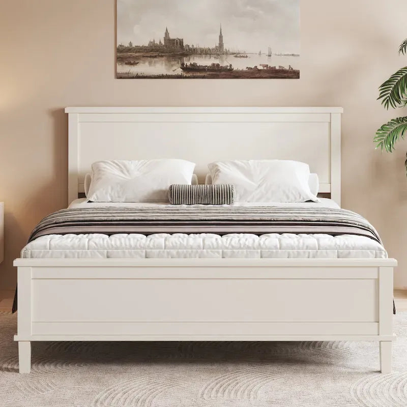 Letto a piattaforma in legno di metà secolo