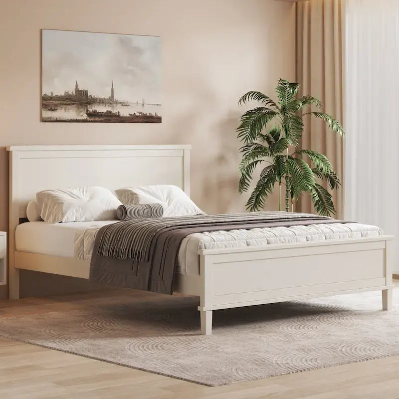 Letto a piattaforma in legno di metà secolo