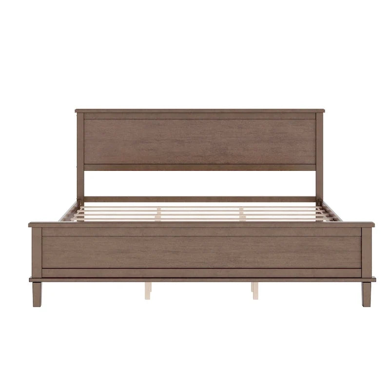 Letto a piattaforma in legno di metà secolo