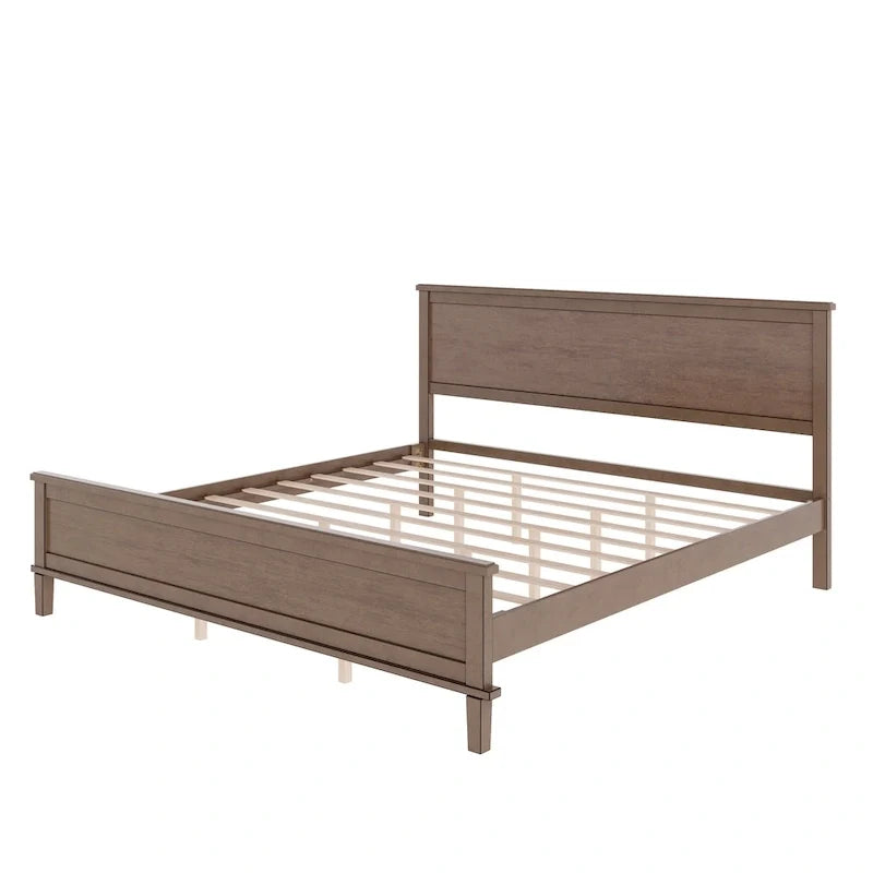 Mid-Century Wood Platform Bed