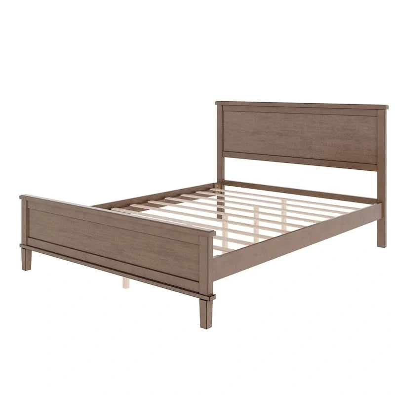 Mid-Century Wood Platform Bed