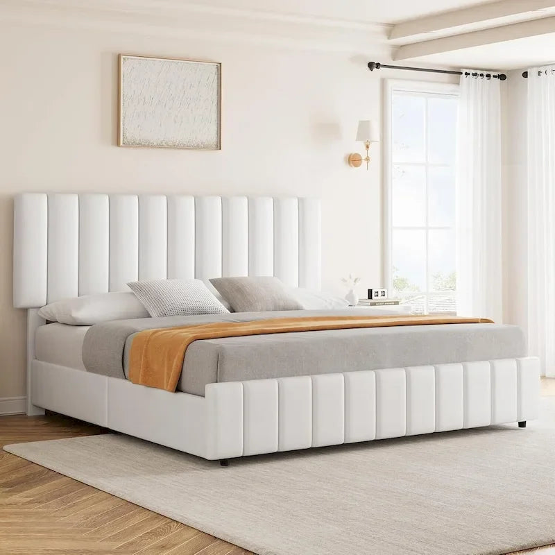 Struttura letto con 4 cassetti contenitore e testiera regolabile
