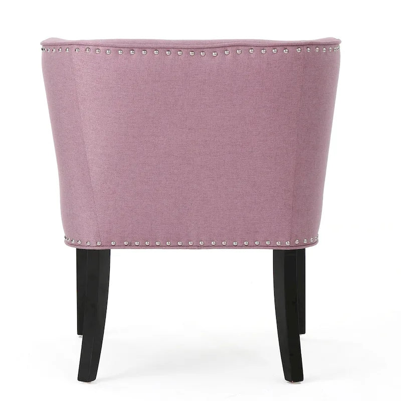 Lavender Purple Modern Accent Chair with Button Tufted Waffle Stitching