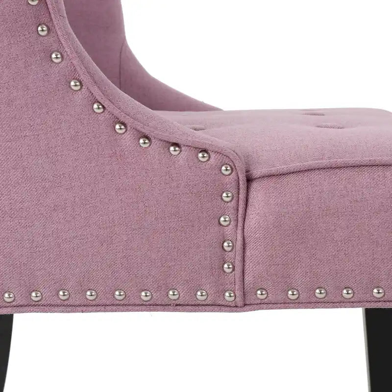 Lavender Purple Modern Accent Chair with Button Tufted Waffle Stitching