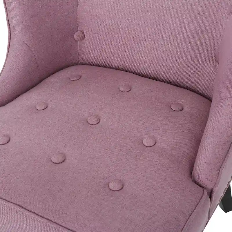 Lavender Purple Modern Accent Chair with Button Tufted Waffle Stitching