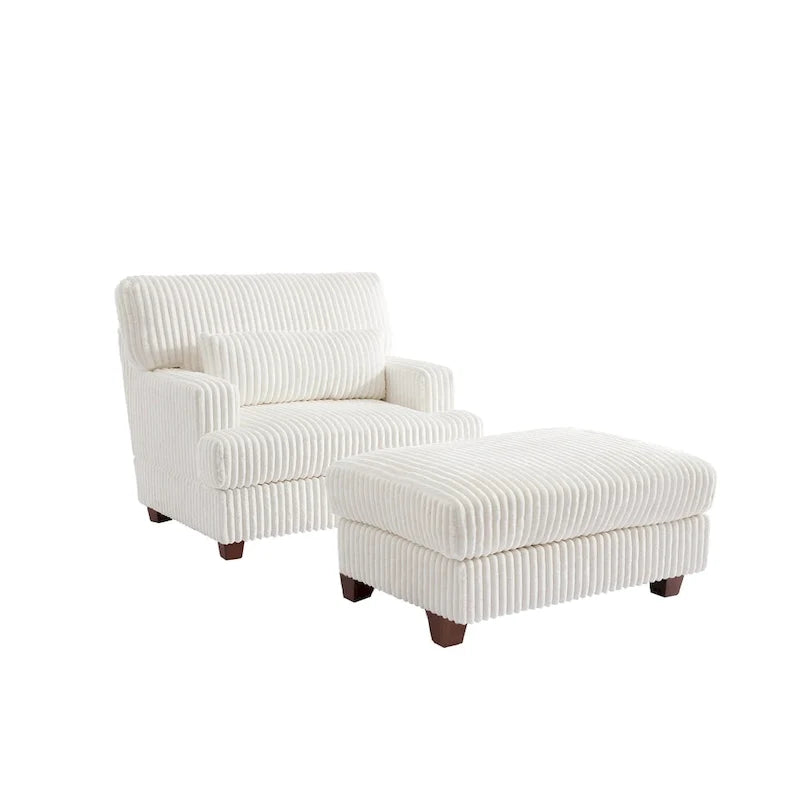 Oversized Chaise Longue Accent Chair with Ottoman