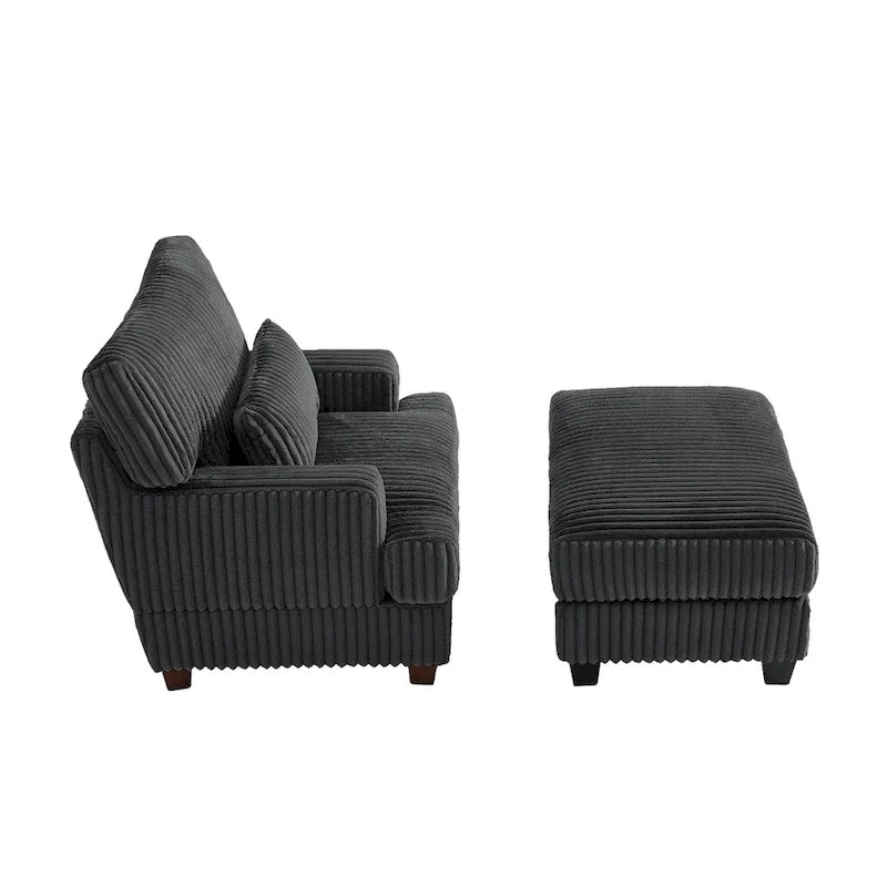 Oversized Chaise Longue Accent Chair with Ottoman