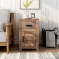 Rustic Warm Natural Tone 23-inch Solid Wood Storage Side Table
