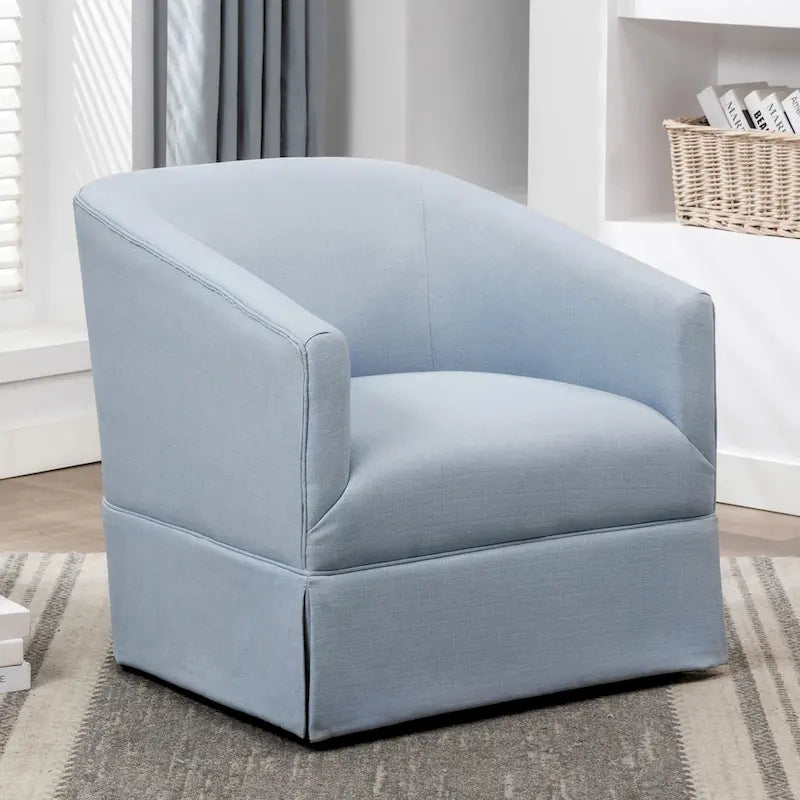 Skirted Fabric Swivel Accent Chair