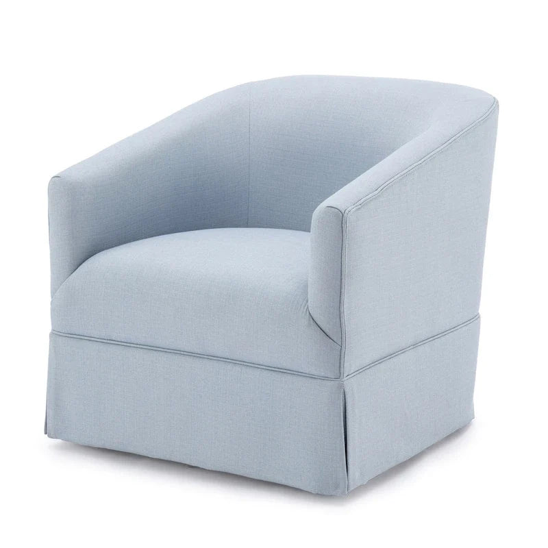 Skirted Fabric Swivel Accent Chair