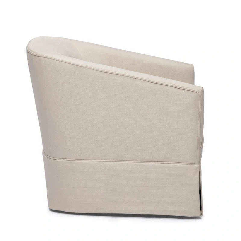 Skirted Fabric Swivel Accent Chair
