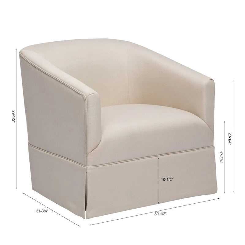 Skirted Fabric Swivel Accent Chair