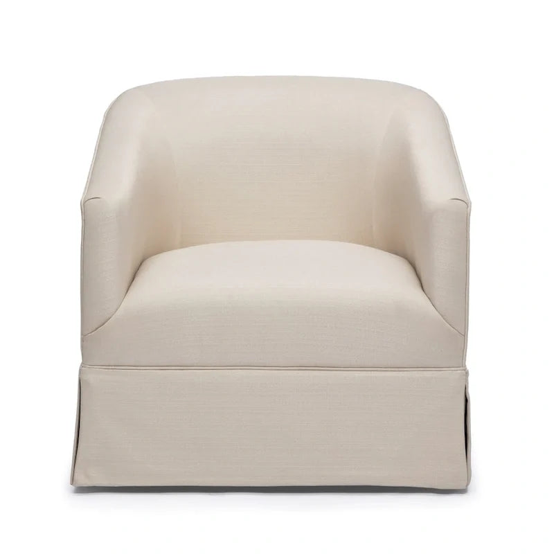 Skirted Fabric Swivel Accent Chair