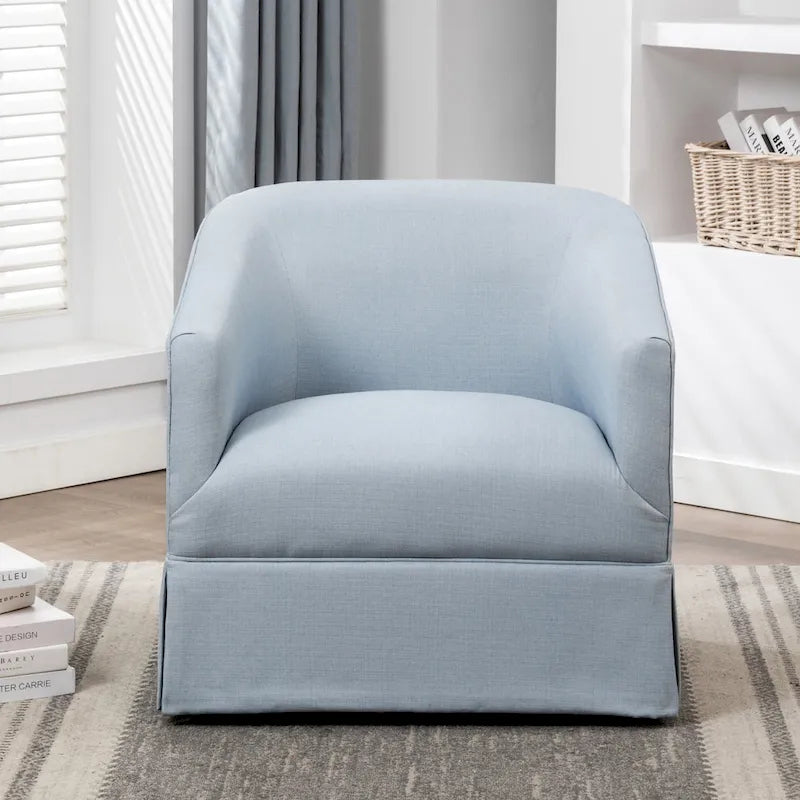 Skirted Fabric Swivel Accent Chair