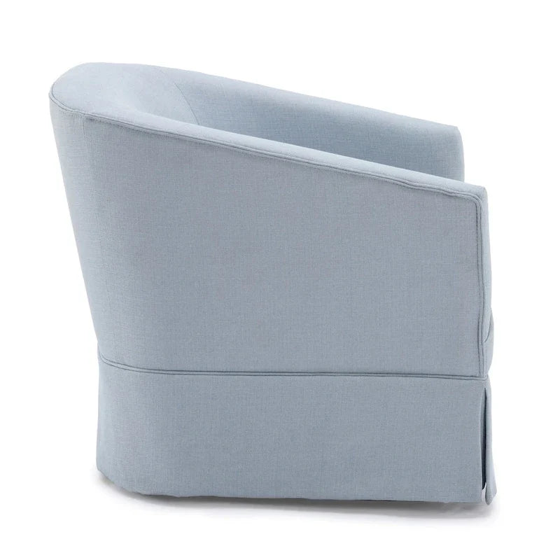 Skirted Fabric Swivel Accent Chair