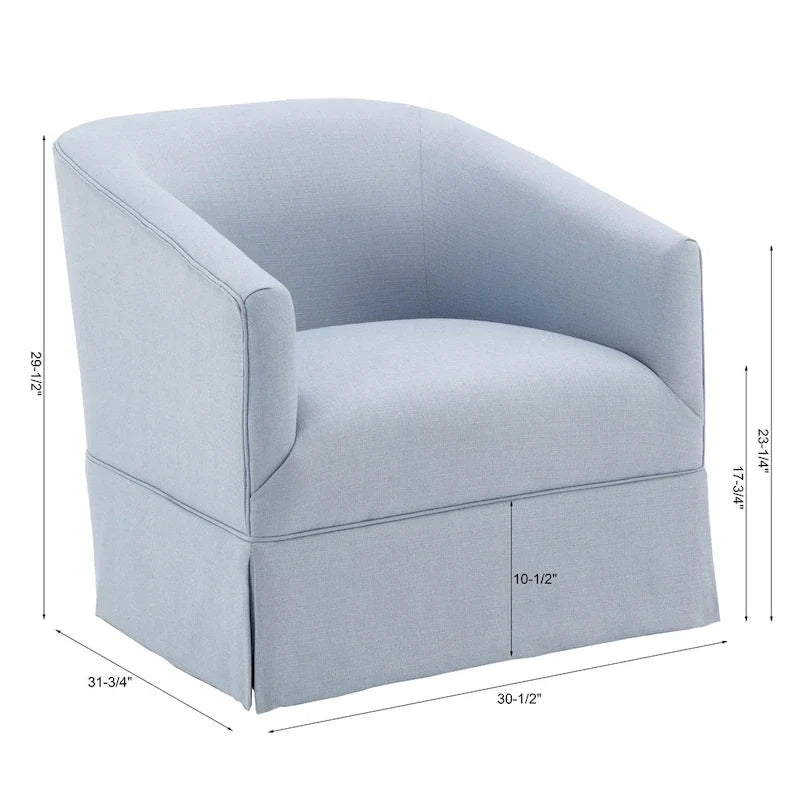 Skirted Fabric Swivel Accent Chair