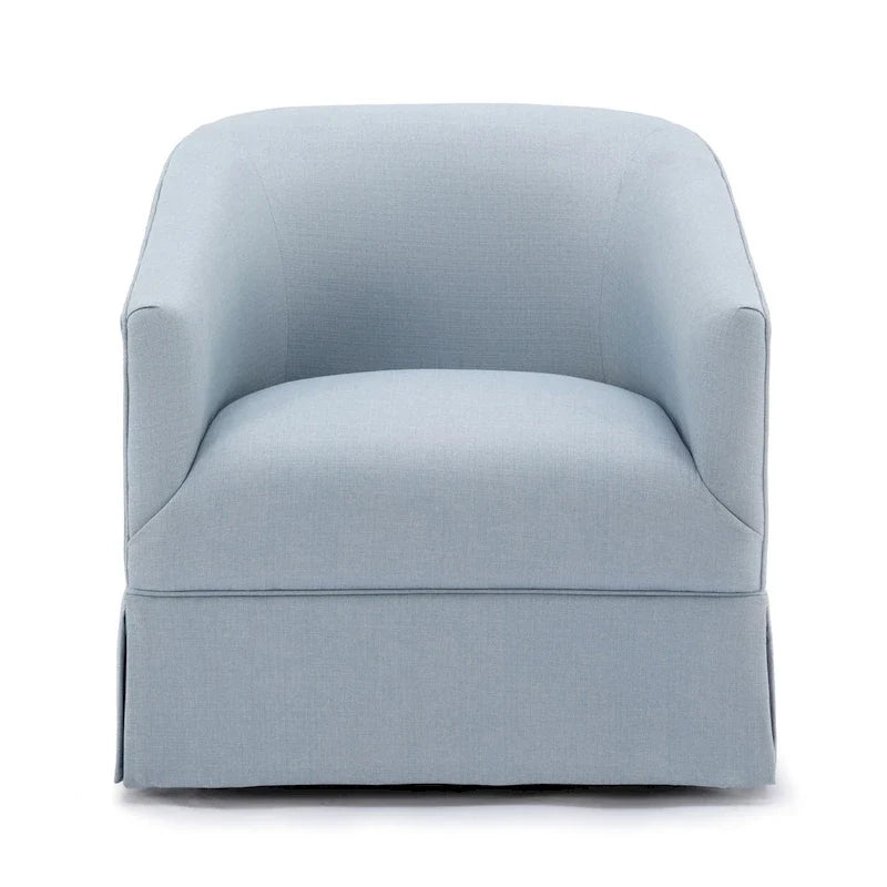 Skirted Fabric Swivel Accent Chair