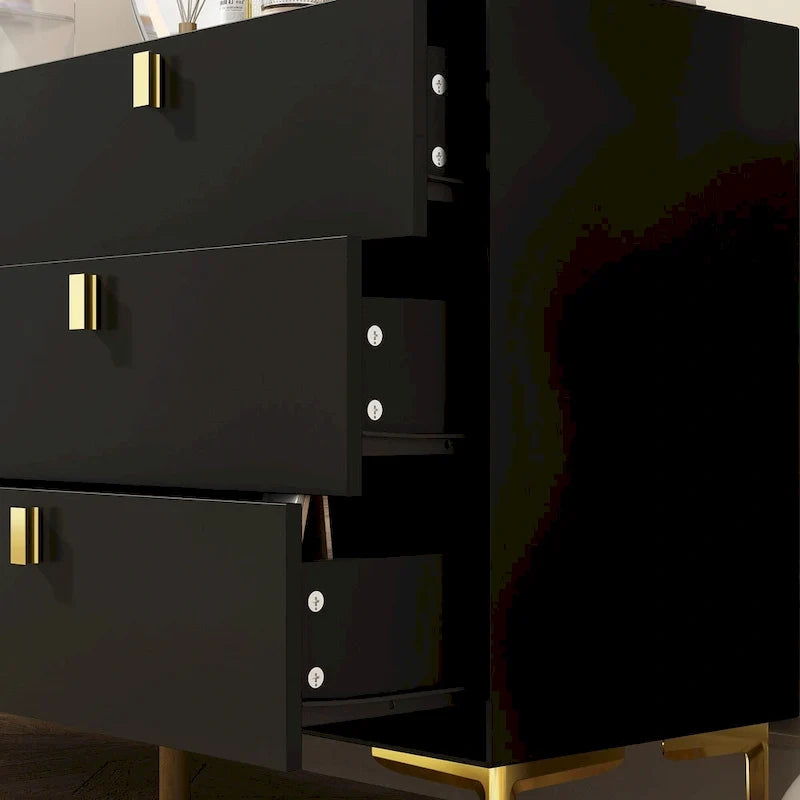 Dresser Modern Dresser for Bedroom, 6 Drawer Double Dresser Sideboard