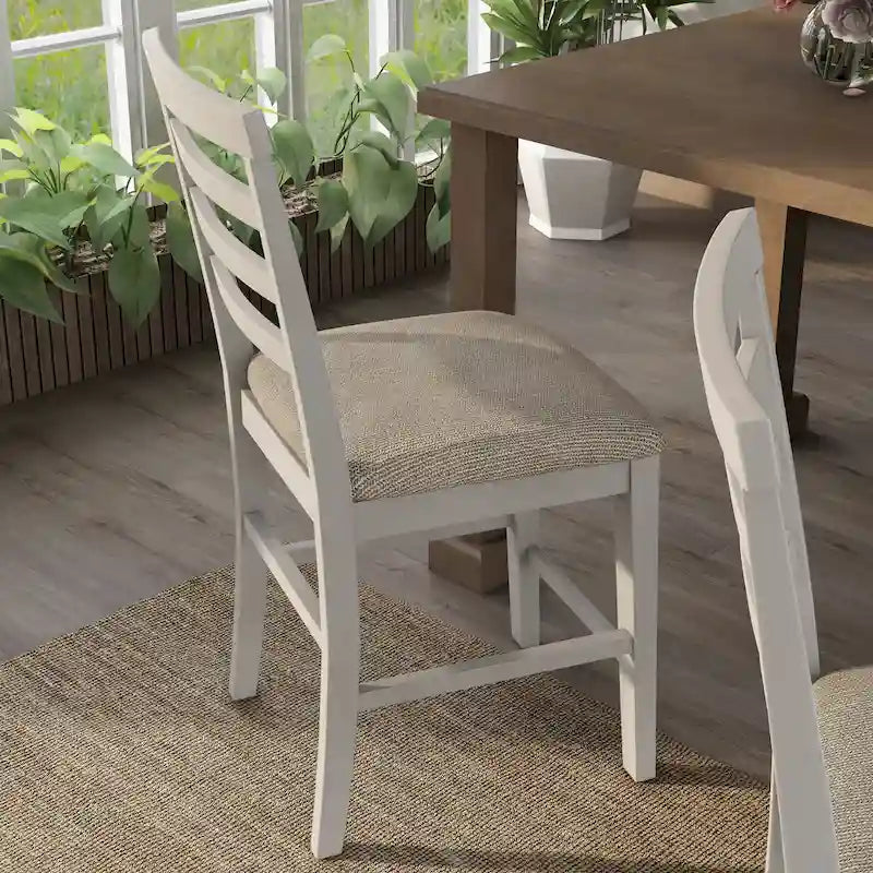 Sedie alte da bancone in legno bianco stile rustico