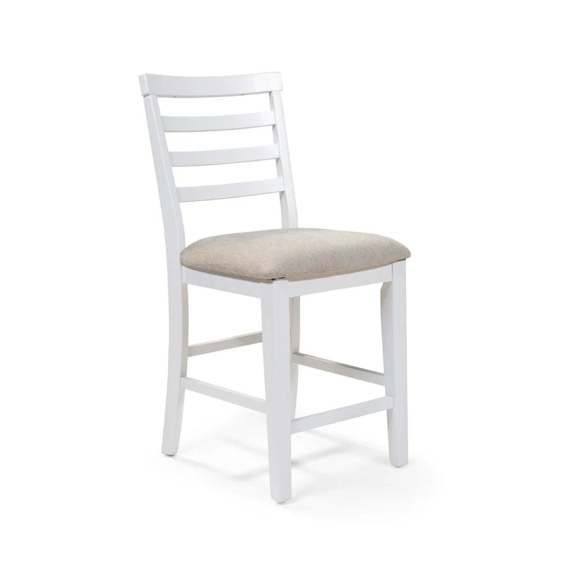 Sedie alte da bancone in legno bianco stile rustico