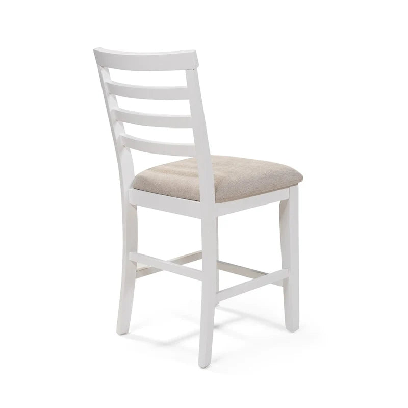 Farmhouse White Wood Counter Height Chairs