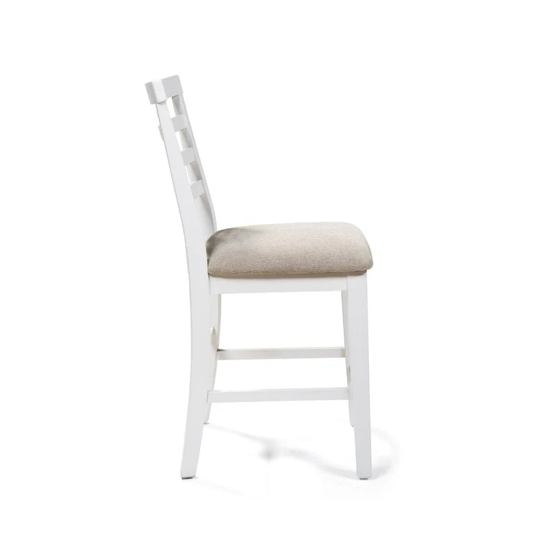 Farmhouse White Wood Counter Height Chairs
