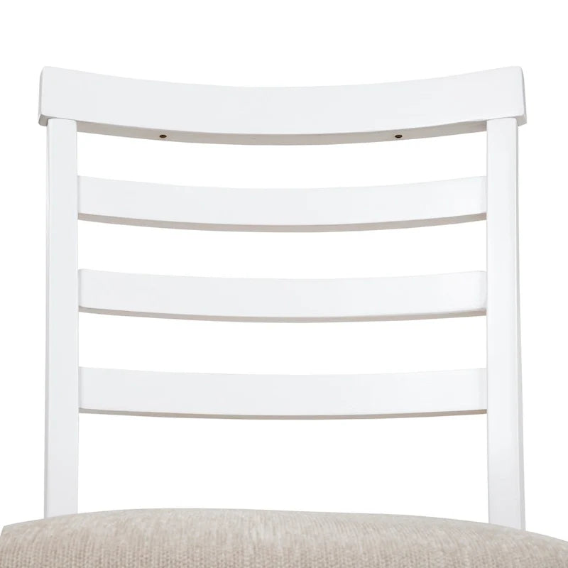 Farmhouse White Wood Counter Height Chairs