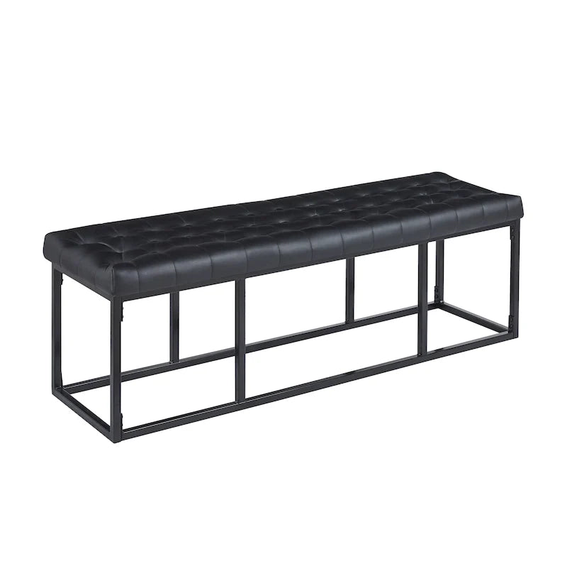 Panca decorativa in similpelle con base in metallo