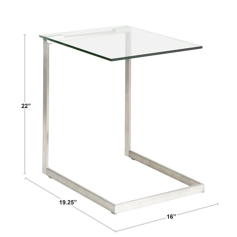 Stainless Steel/ Glass End Table