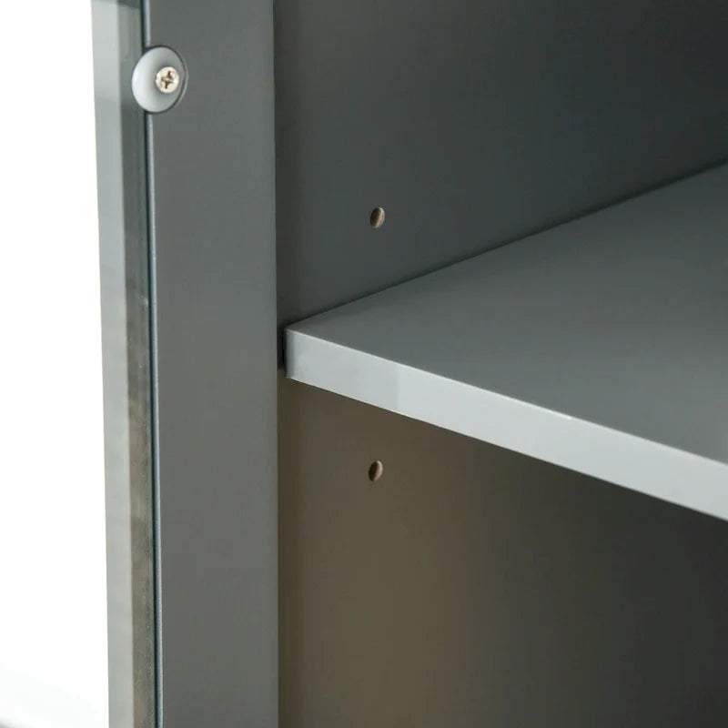 Accent Kitchen Buffet and Hutch Wooden Storage Cupboard with Glass Framed Door