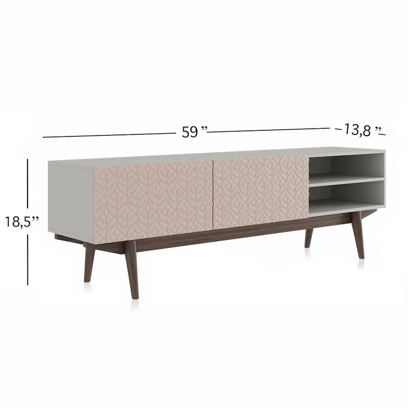 TV Stand Console Fits TV's up to 65 in with Wood Legs
