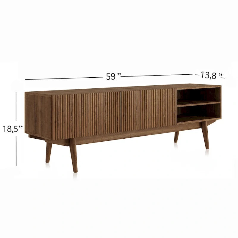TV Stand Console Fits TV's up to 65 in with Wood Legs