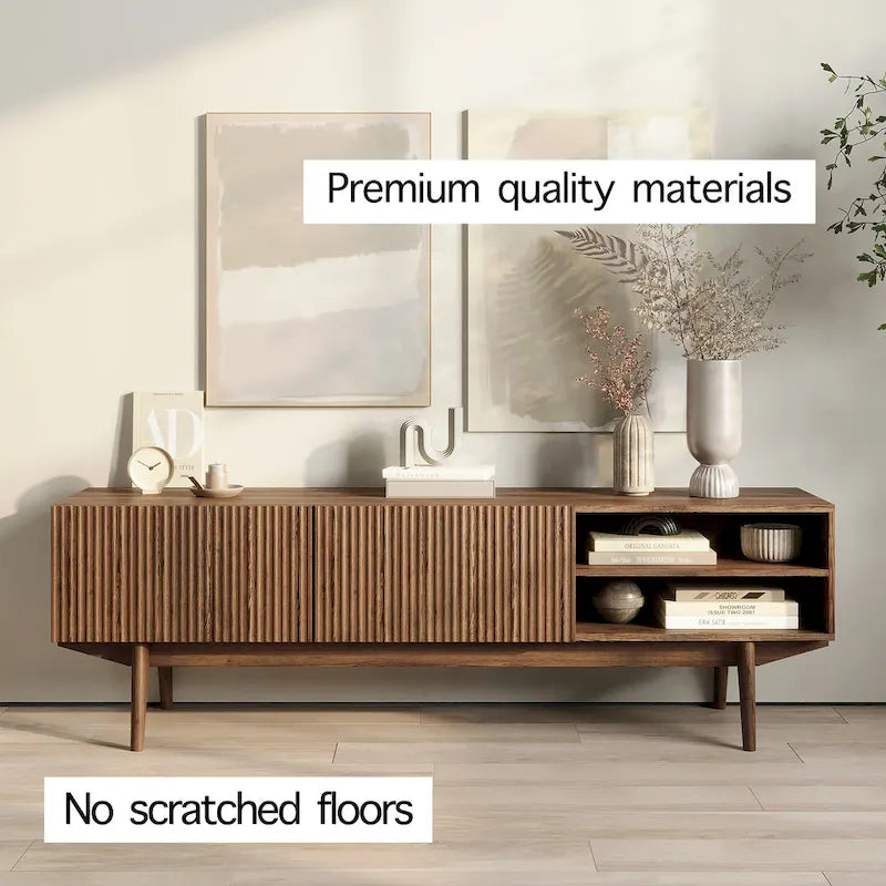 TV Stand Console Fits TV's up to 65 in with Wood Legs
