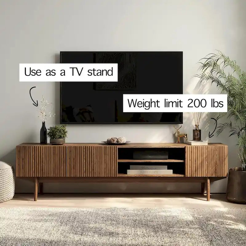 TV Stand Console Fits TV's up to 65 in with Wood Legs