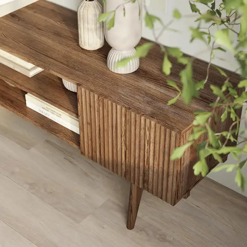TV Stand Console Fits TV's up to 65 in with Wood Legs