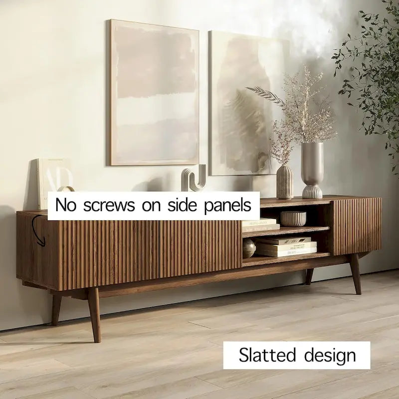 TV Stand Console Fits TV's up to 65 in with Wood Legs