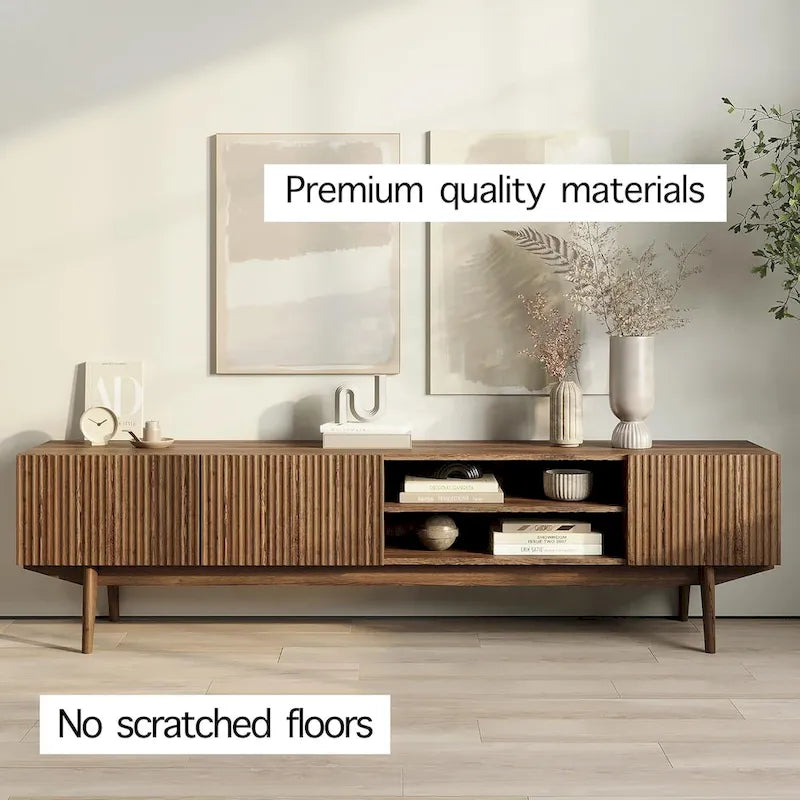 TV Stand Console Fits TV's up to 65 in with Wood Legs
