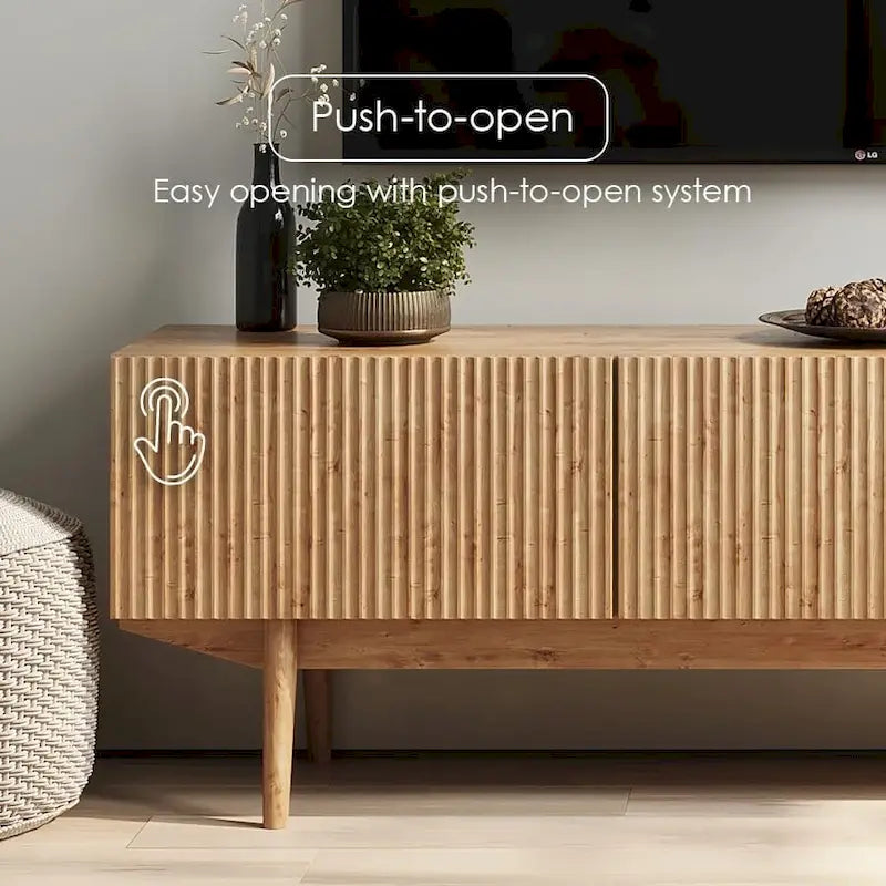 TV Stand Console Fits TV's up to 65 in with Wood Legs