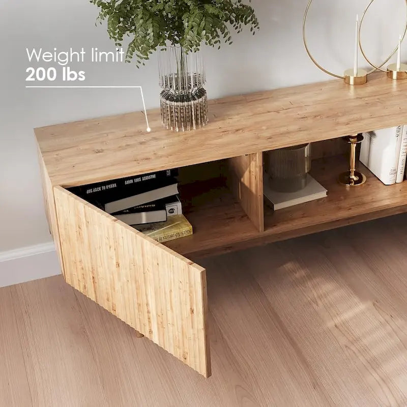 TV Stand Console Fits TV's up to 65 in with Wood Legs