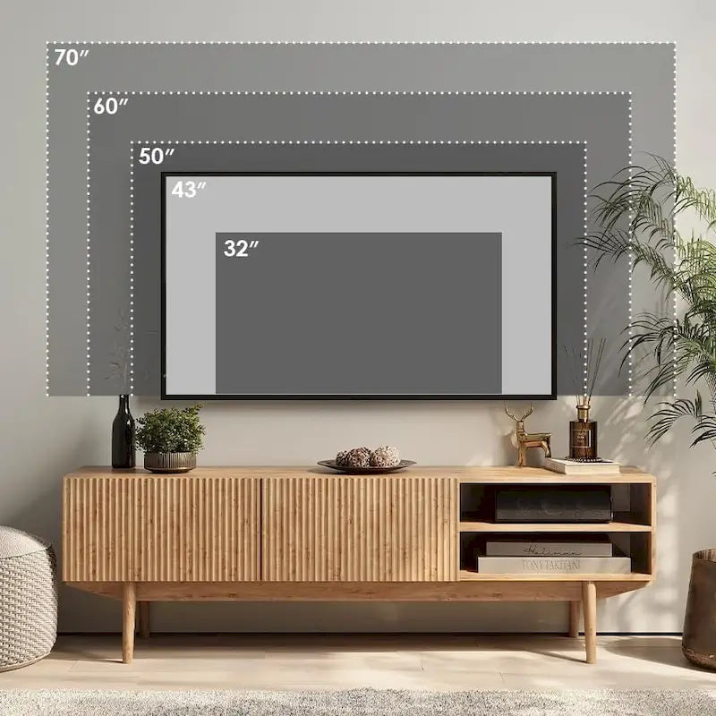 TV Stand Console Fits TV's up to 65 in with Wood Legs