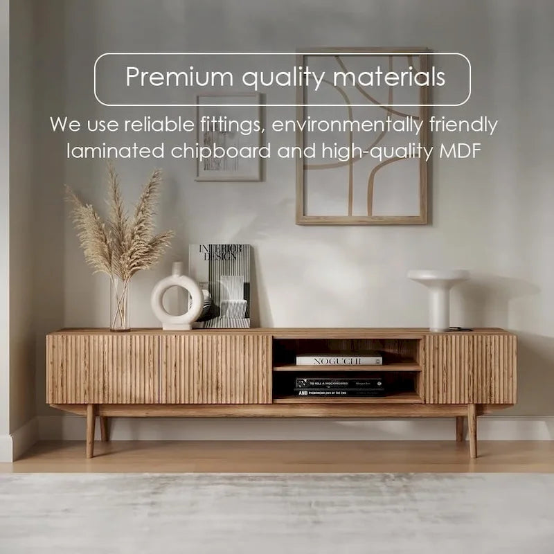 TV Stand Console Fits TV's up to 65 in with Wood Legs