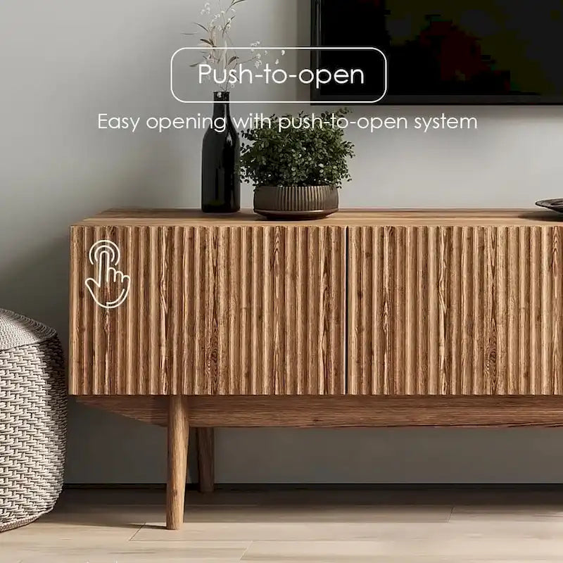 TV Stand Console Fits TV's up to 65 in with Wood Legs