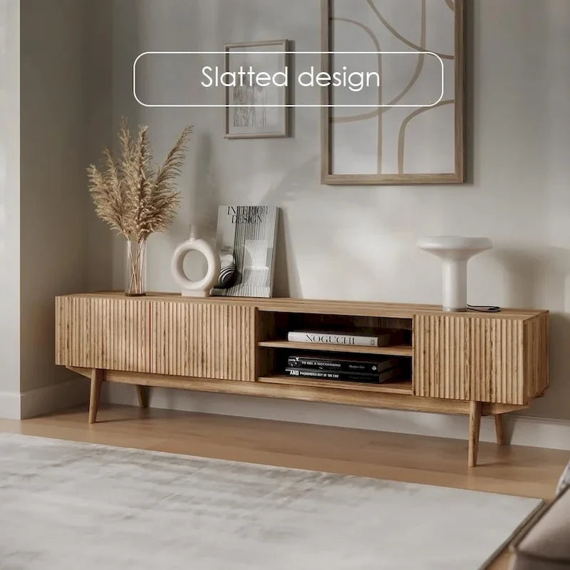 TV Stand Console Fits TV's up to 65 in with Wood Legs