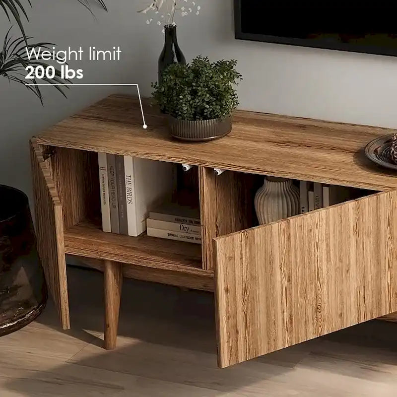 TV Stand Console Fits TV's up to 65 in with Wood Legs